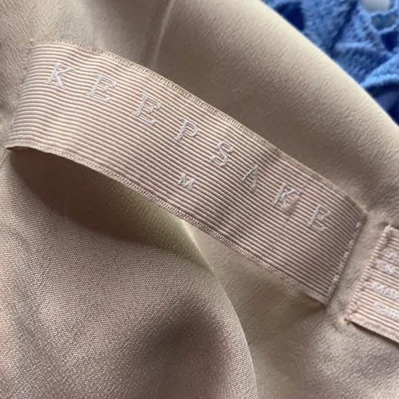 KEEPSAKE The Label sky blue lace trumpet dress midi medium women cocktail - Picture 4 of 7